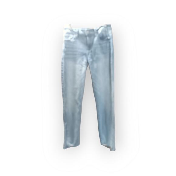 7 For All Mankind  Light Wash Step Raw Hem High Rise Denim Jeans 26 (E21) - Picture 3 of 5